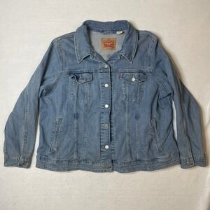 Levi's‎ Womens Denim Jacket 3X Light Wash Jean Button Up Casual Classic